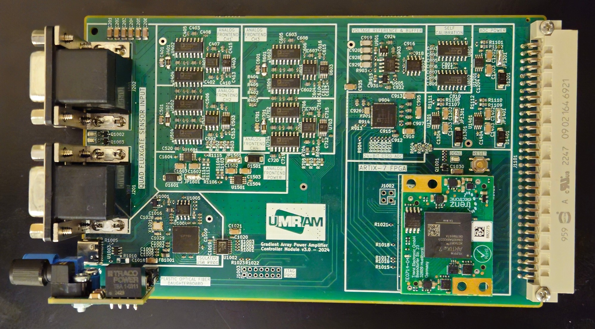 Gradient array power amplifier controller circuit board