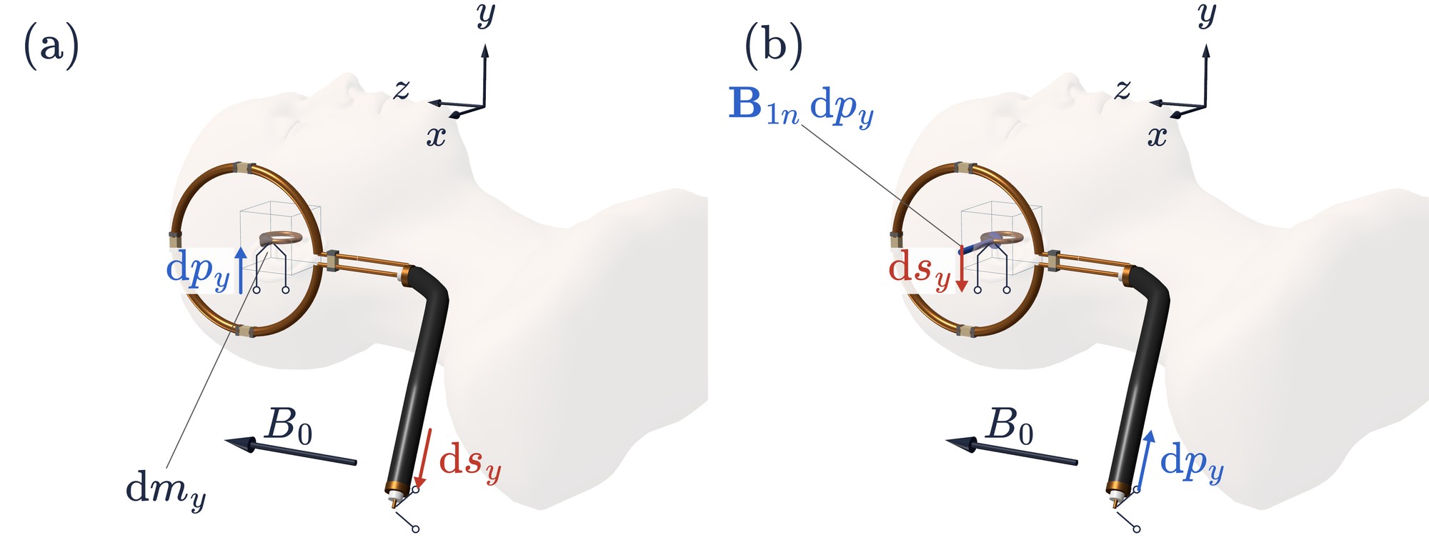 Figure 5 repeated for the y component with a flat tiny loop